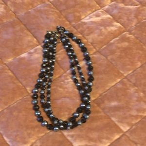 Premier black and gray beaded necklace.